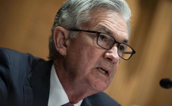 Federal Reserve Chairman Jerome Powell speaks during a Senate Banking Committee hearing in Washington, D.C., on July 15. The Fed issued new economic projections at the conclusion of its policy meeting on Wednesday. Federal Reserve Chairman Jerome Powell speaks during a Senate Banking Committee hearing in Washington, D.C., on July 15. The Fed issued new economic projections at the conclusion of its policy meeting on Wednesday.