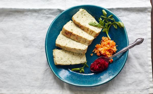 Herbed gefilte fish is baked in a terrine for a brighter, fresher take on tradition. Herbed gefilte fish is baked in a terrine for a brighter, fresher take on tradition.