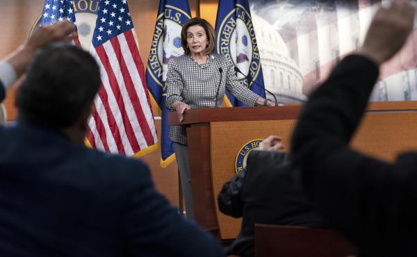 House Speaker Nancy Pelosi announced Friday that the House will vote next week on a resolution allowing congressional staffers to unionize. Here, Pelosi takes questions at a news conference on April 29. House Speaker Nancy Pelosi announced Friday that the House will vote next week on a resolution allowing congressional staffers to unionize. Here, Pelosi takes questions at a news conference on April 29.