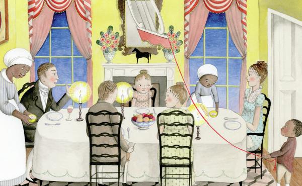 A Fine Dessert, Dinner Scene, illustrated by Sophie Blackall A Fine Dessert, Dinner Scene, illustrated by Sophie Blackall