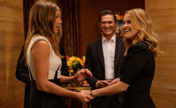 Jennifer Aniston, Billy Crudup and Reese Witherspoon in The Morning Show. Season 2 is premiering on Apple TV+. Jennifer Aniston, Billy Crudup and Reese Witherspoon in The Morning Show. Season 2 is premiering on Apple TV+.