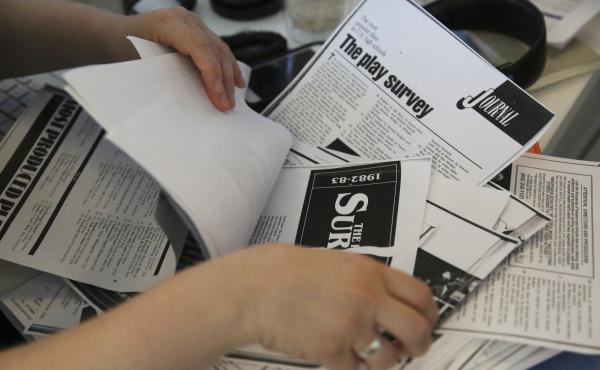 The NPR Ed team analyzed more than 100 pages of data from old issues of Dramatics magazine. The NPR Ed team analyzed more than 100 pages of data from old issues of Dramatics magazine.