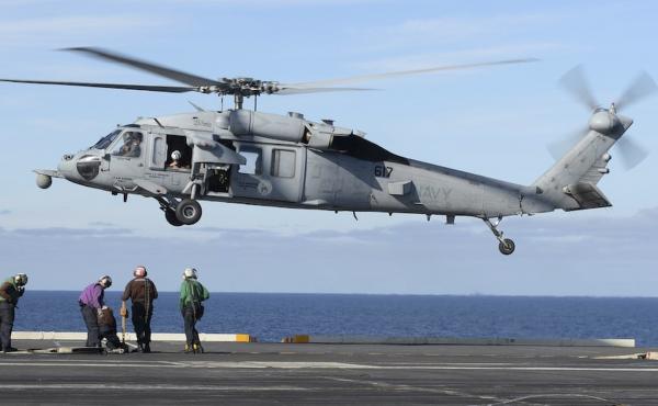 The remains of five people and the wreckage of a U.S. Navy helicopter that crashed in the Pacific Ocean off California have been recovered, the Navy said in a statement on Tuesday. An MH-60S helicopter, similar the one pictured, and five crew members were The remains of five people and the wreckage of a U.S. Navy helicopter that crashed in the Pacific Ocean off California have been recovered, the Navy said in a statement on Tuesday. An MH-60S helicopter, similar the one pictured, and five crew members were