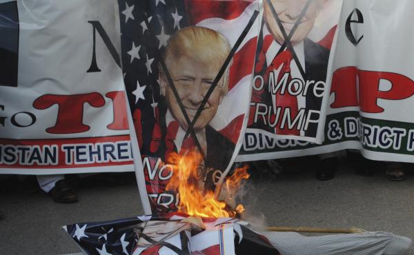 Protesters in Hyderabad, Pakistan, burn banners showing President Trump on Tuesday. Trump slammed Pakistan for "lies & deceit" in a New Year's Day tweet that said Islamabad had played U.S. leaders for "fools." Protesters in Hyderabad, Pakistan, burn banners showing President Trump on Tuesday. Trump slammed Pakistan for "lies & deceit" in a New Year's Day tweet that said Islamabad had played U.S. leaders for "fools."