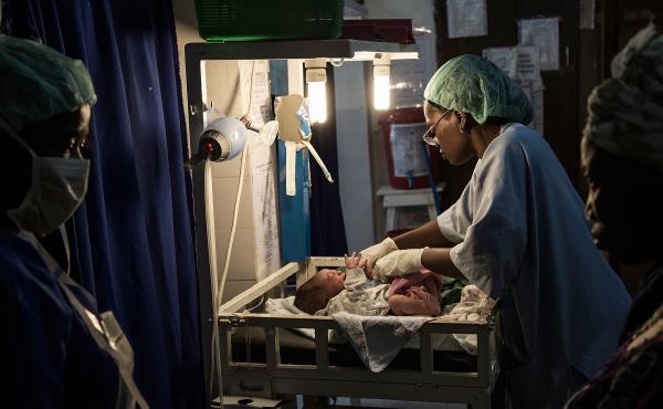 Doctors treat a baby whose mother underwent a cesarean section in Sierra Leone. Doctors Without Borders has worked to help reduce the country's high maternal mortality rate. Doctors treat a baby whose mother underwent a cesarean section in Sierra Leone. Doctors Without Borders has worked to help reduce the country's high maternal mortality rate.