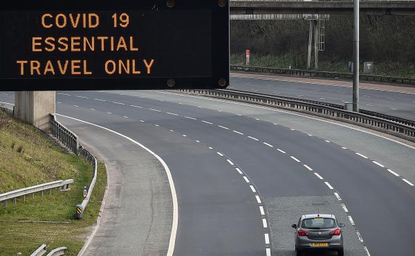 A sign on the M8 motorway last week in Glasgow, Scotland. A sign on the M8 motorway last week in Glasgow, Scotland.