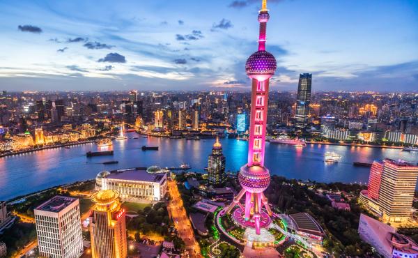 A night view of downtown Shanghai. A night view of downtown Shanghai.