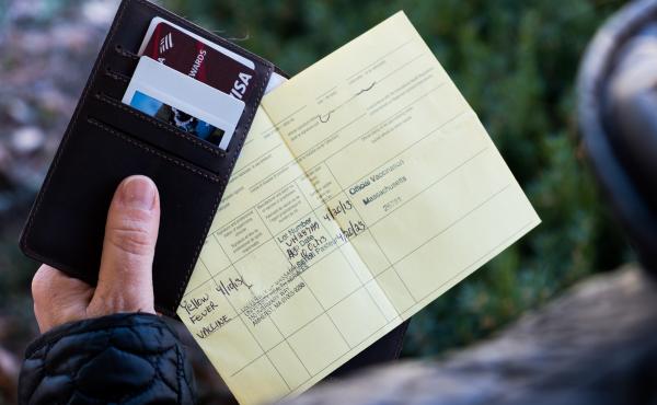 The World Health Organization-approved proof of vaccination form is used these days for yellow fever. It's just a coincidence that the card itself is yellow. The World Health Organization-approved proof of vaccination form is used these days for yellow fever. It's just a coincidence that the card itself is yellow.