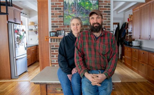 Tracy and Nat Bell in their home in Leeds, Maine. Tracy and Nat Bell in their home in Leeds, Maine.