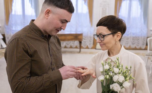 After long eschewing marriage, Pyotr Kolyadin and Tatyana Neustroyeva wed in April in St. Petersburg, Russia. It's "sort of like an anchor that you throw forward and maybe somehow it will pull you out," Pyotr says. After long eschewing marriage, Pyotr Kolyadin and Tatyana Neustroyeva wed in April in St. Petersburg, Russia. It's "sort of like an anchor that you throw forward and maybe somehow it will pull you out," Pyotr says.