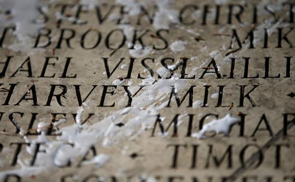 Harvey Milk's name is seen among the engraved names of AIDS victims during a World AIDS Day commemoration event at the National AIDS Memorial Grove on Dec.1, 2015 in San Francisco. More than 700,000 people have died from AIDS in the U.S. Harvey Milk's name is seen among the engraved names of AIDS victims during a World AIDS Day commemoration event at the National AIDS Memorial Grove on Dec.1, 2015 in San Francisco. More than 700,000 people have died from AIDS in the U.S.