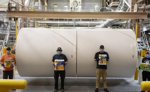 The Procter & Gamble plant in Mehoopany, Pa., has been running nonstop during the pandemic, making essential products such as toilet paper, paper towels and disposable diapers. The Procter & Gamble plant in Mehoopany, Pa., has been running nonstop during the pandemic, making essential products such as toilet paper, paper towels and disposable diapers.