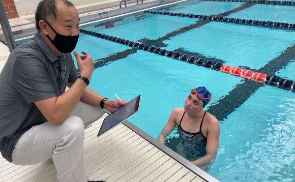 UVA Math Prof. Ken Ono helped swimmer Emma Weyant improve her race time. She won an Olympic silver medal in Tokyo last summer. UVA Math Prof. Ken Ono helped swimmer Emma Weyant improve her race time. She won an Olympic silver medal in Tokyo last summer.