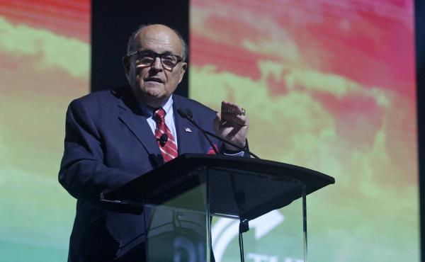 Rudy Giuliani addresses the crowd at the Turning Point USA Student Action Summit on Dec. 19, 2019 in Palm Beach, Fla. Rudy Giuliani addresses the crowd at the Turning Point USA Student Action Summit on Dec. 19, 2019 in Palm Beach, Fla.
