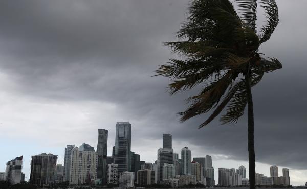 Storm clouds are seen over Miami as Hurricane Isaias approaches the east coast of Florida on Saturday. Storm clouds are seen over Miami as Hurricane Isaias approaches the east coast of Florida on Saturday.