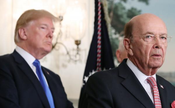 President Trump listens as Commerce Secretary Wilbur Ross, who oversees the census, speaks at the White House. Ross approved including in the 2020 census the question, "Is this person a citizen of the United States?" President Trump listens as Commerce Secretary Wilbur Ross, who oversees the census, speaks at the White House. Ross approved including in the 2020 census the question, "Is this person a citizen of the United States?"