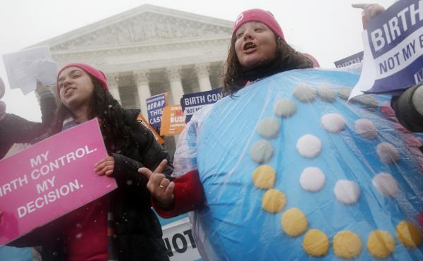 Demonstrators in Washington, D.C., argued for upholding the Affordable Care Act's birth control provision in 2015. The rollback of the rule is likely to spur further lawsuits, analysts say. Demonstrators in Washington, D.C., argued for upholding the Affordable Care Act's birth control provision in 2015. The rollback of the rule is likely to spur further lawsuits, analysts say.
