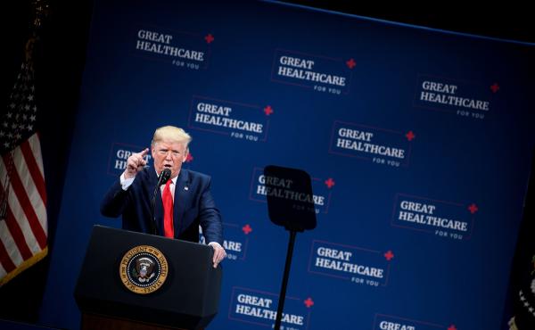 President Trump talked to seniors about health care in central Florida in early October. "We eliminated Obamacare's horrible, horrible, very expensive and very unfair, unpopular individual mandate," Trump told the crowd. President Trump talked to seniors about health care in central Florida in early October. "We eliminated Obamacare's horrible, horrible, very expensive and very unfair, unpopular individual mandate," Trump told the crowd.