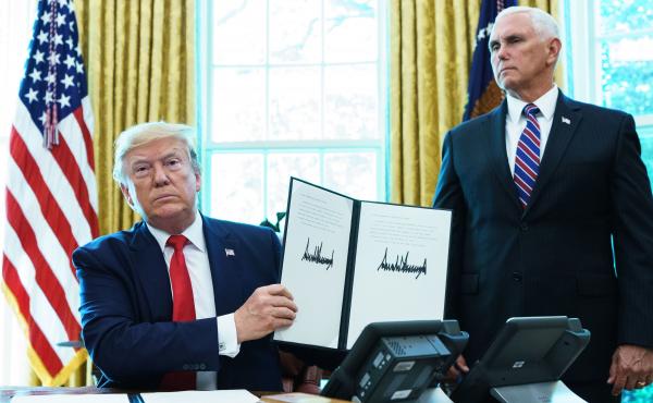 President Trump signed an executive order authorizing economic sanctions against Iranian Supreme Leader Ayatollah Ali Khamenei on Monday, after Iran shot down a U.S. drone last week. President Trump signed an executive order authorizing economic sanctions against Iranian Supreme Leader Ayatollah Ali Khamenei on Monday, after Iran shot down a U.S. drone last week.