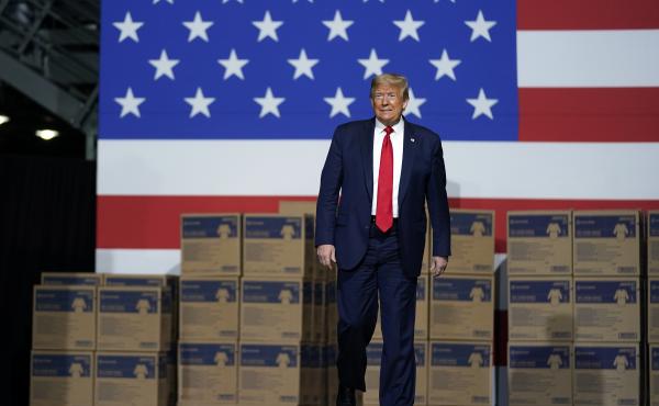 President Trump announces a new role for the Development Finance Corp. in May while touring Owens & Minor Inc., a medical supply company in Allentown, Pa. President Trump announces a new role for the Development Finance Corp. in May while touring Owens & Minor Inc., a medical supply company in Allentown, Pa.
