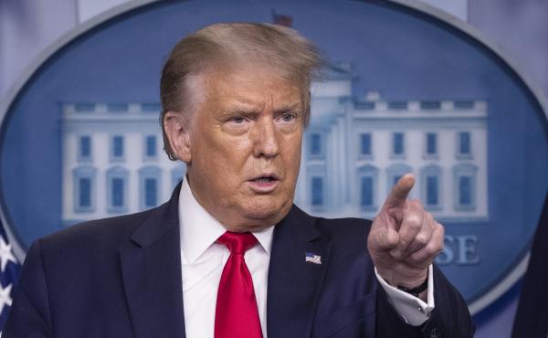 President Trump speaks during a briefing with reporters at the White House on Monday. President Trump speaks during a briefing with reporters at the White House on Monday.
