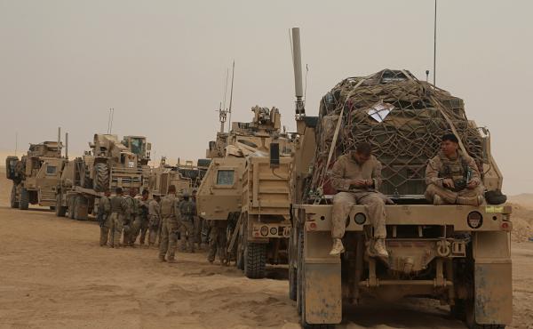 U.S. Marines preparing to build a military site in western Anbar, Iraq, in November 2017, as an outpost in the fight against the Islamic State group. U.S. Marines preparing to build a military site in western Anbar, Iraq, in November 2017, as an outpost in the fight against the Islamic State group.