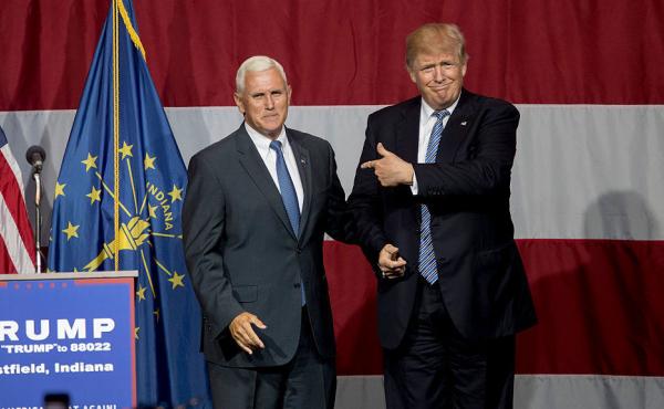 On Tuesday night, presumptive Republican presidential nominee Donald Trump campaigned with Indiana Gov. Mike Pence, whom he is vetting as a running mate. On Tuesday night, presumptive Republican presidential nominee Donald Trump campaigned with Indiana Gov. Mike Pence, whom he is vetting as a running mate.