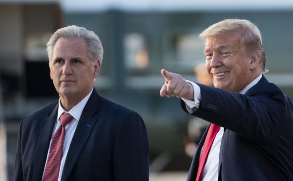 Republicans often present a united front, but loyalty to former President Donald Trump, seen here with House GOP Leader Kevin McCarthy, and views about his future in the party are showing some divisions. Republicans often present a united front, but loyalty to former President Donald Trump, seen here with House GOP Leader Kevin McCarthy, and views about his future in the party are showing some divisions.