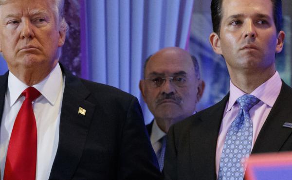 Allen Weisselberg (center), the longtime chief financial officer of former President Donald Trump's family business, stands behind Trump during a 2017 news conference at Trump Tower in New York City. Weisselberg, who appeared in court Monday, has pleaded Allen Weisselberg (center), the longtime chief financial officer of former President Donald Trump's family business, stands behind Trump during a 2017 news conference at Trump Tower in New York City. Weisselberg, who appeared in court Monday, has pleaded