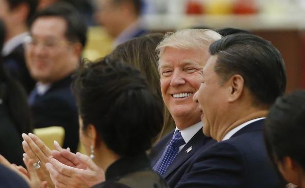 President Trump and China's President Xi Jinping attend a state dinner at the Great Hall of the People in Beijing last month. President Trump and China's President Xi Jinping attend a state dinner at the Great Hall of the People in Beijing last month.