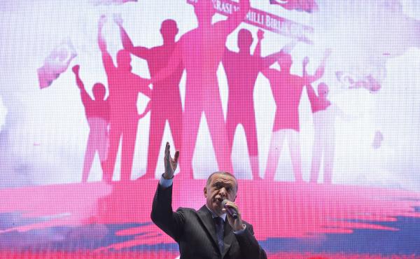 Turkey's President Recep Tayyip Erdogan speaks in Istanbul at an event marking the second anniversary of a failed coup attempt on July 15. Turkey's President Recep Tayyip Erdogan speaks in Istanbul at an event marking the second anniversary of a failed coup attempt on July 15.