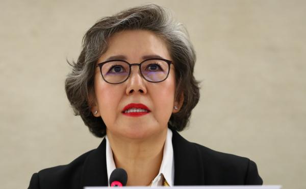 Yanghee Lee, the U.N. special rapporteur on Myanmar, pictured on March 11. Yanghee Lee, the U.N. special rapporteur on Myanmar, pictured on March 11.