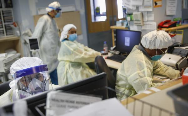 Emergency room doctors and nurses work on Monday at St. Joseph's Hospital in Yonkers, N.Y. New York has seen the most coronavirus-related deaths of any state. Emergency room doctors and nurses work on Monday at St. Joseph's Hospital in Yonkers, N.Y. New York has seen the most coronavirus-related deaths of any state.