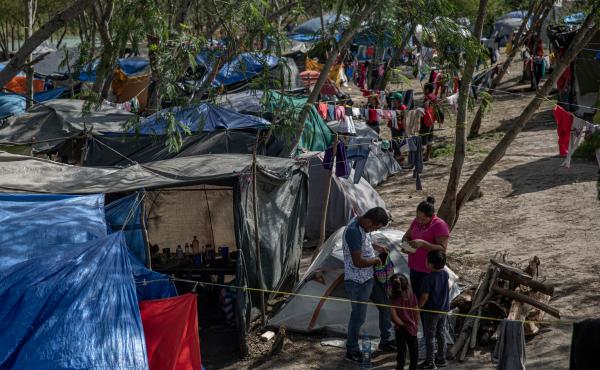 Clothing hangs to dry at a makeshift migrant camp for asylum seekers in Matamoros, Tamaulipas state, Mexico, on earlier this month. About 60,000 migrants live in filthy and dangerous conditions as they await their day in U.S. immigration court. Clothing hangs to dry at a makeshift migrant camp for asylum seekers in Matamoros, Tamaulipas state, Mexico, on earlier this month. About 60,000 migrants live in filthy and dangerous conditions as they await their day in U.S. immigration court.