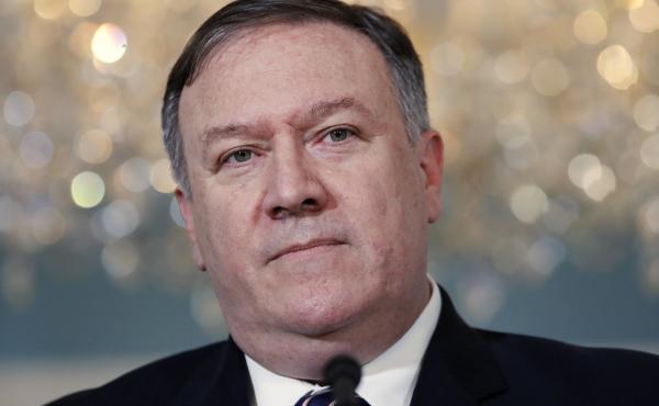 Secretary of State Mike Pompeo speaks about the new limit on refugees to the media Monday at the State Department in Washington. Secretary of State Mike Pompeo speaks about the new limit on refugees to the media Monday at the State Department in Washington.