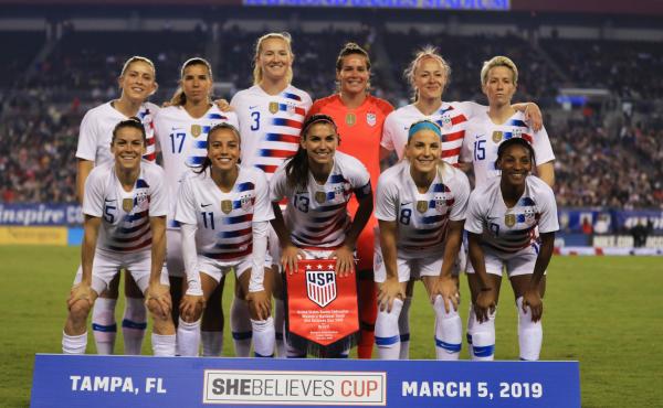 The members of the U.S. women's national soccer team filed a lawsuit Friday against U.S. Soccer, accusing it of gender discrimination. The starting 11 are seen here before playing Brazil earlier this week in Tampa, Fla. The members of the U.S. women's national soccer team filed a lawsuit Friday against U.S. Soccer, accusing it of gender discrimination. The starting 11 are seen here before playing Brazil earlier this week in Tampa, Fla.