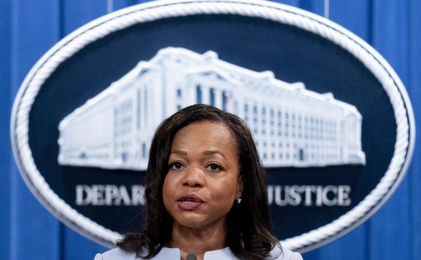 Assistant Attorney General for Civil Rights Kristen Clarke speaks at a news conference on Aug. 5, 2021. The federal government said Thursday that artificial intelligence technology to screen new job candidates or monitor their productivity can unfairly di Assistant Attorney General for Civil Rights Kristen Clarke speaks at a news conference on Aug. 5, 2021. The federal government said Thursday that artificial intelligence technology to screen new job candidates or monitor their productivity can unfairly di