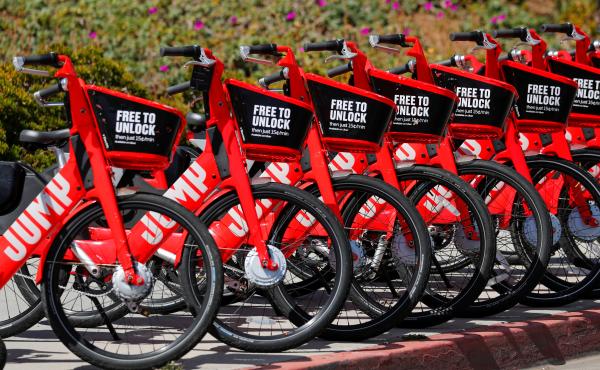 Uber is withdrawing its Jump electric bike rentals from Atlanta and San Diego. Uber is withdrawing its Jump electric bike rentals from Atlanta and San Diego.