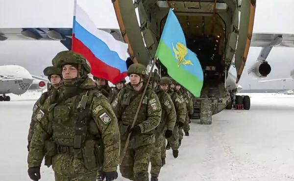 Russian troops arrive back in the Russian city of Ivanovo on Jan. 15 after serving briefly in the former Soviet republic of Kazakhstan. The Russian forces were dispatched to help Kazakhstan's President Kassym-Jomart Tokayev stamp out widespread protests a Russian troops arrive back in the Russian city of Ivanovo on Jan. 15 after serving briefly in the former Soviet republic of Kazakhstan. The Russian forces were dispatched to help Kazakhstan's President Kassym-Jomart Tokayev stamp out widespread protests a