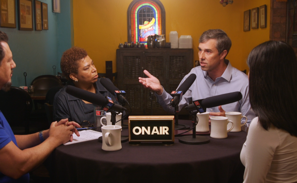Presidential hopeful Beto O'Rourke talks to NPR Host Michel Martin and voters Ruben Sandoval and Connie Martinez. Presidential hopeful Beto O'Rourke talks to NPR Host Michel Martin and voters Ruben Sandoval and Connie Martinez.