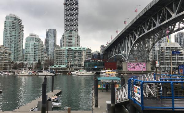 The Granville Street Bridge leads to downtown Vancouver, whose skyline of gleaming apartment towers hugging the waterfront is reminiscent of Hong Kong. The Granville Street Bridge leads to downtown Vancouver, whose skyline of gleaming apartment towers hugging the waterfront is reminiscent of Hong Kong.