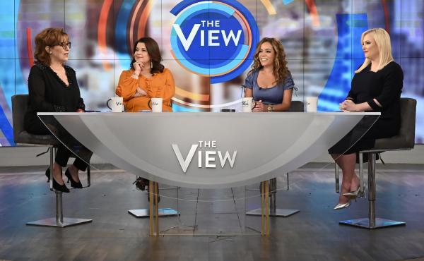 Ana Navarro (center left) and Sunny Hostin (center right) appear on The View on Aug. 2, 2019. The two were pulled live from the TV show on Friday, just before Vice President Harris was scheduled to join them onstage for an interview. Ana Navarro (center left) and Sunny Hostin (center right) appear on The View on Aug. 2, 2019. The two were pulled live from the TV show on Friday, just before Vice President Harris was scheduled to join them onstage for an interview.