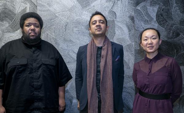 From left: Tyshawn Sorey, Vijay Iyer and Linda May Han Oh. The trio, Iyer's newest, collaborated on the album Uneasy. From left: Tyshawn Sorey, Vijay Iyer and Linda May Han Oh. The trio, Iyer's newest, collaborated on the album Uneasy.