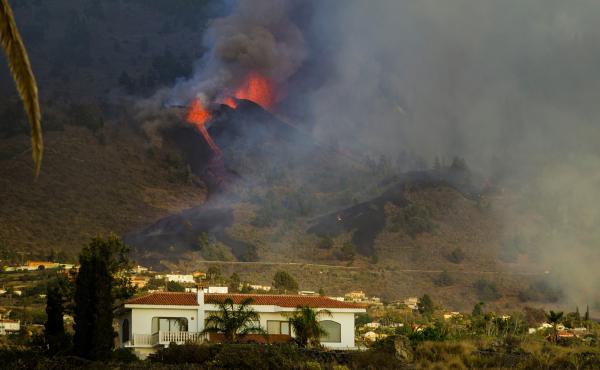 Lava flows from an eruption of a volcano at the island of La Palma in the Canaries, Spain, on Sunday. Lava flows from an eruption of a volcano at the island of La Palma in the Canaries, Spain, on Sunday.
