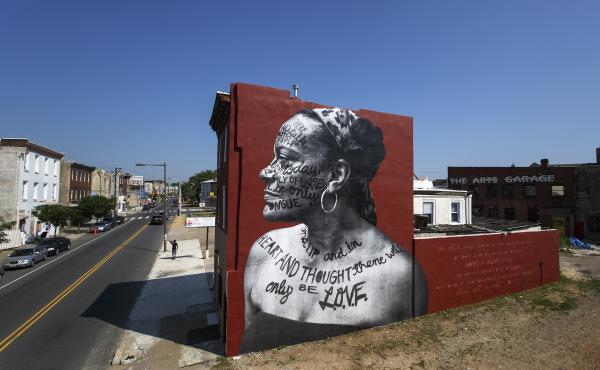 A Philadelphia mural titled You Go Girl by Jetsonorama and Ursula Rucker. This is just one of many murals that the city's Mural Arts Program helped create. A Philadelphia mural titled You Go Girl by Jetsonorama and Ursula Rucker. This is just one of many murals that the city's Mural Arts Program helped create.