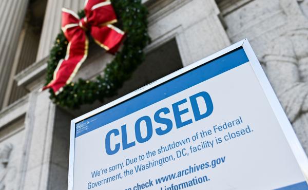 A sign outside the National Archives in Washington, D.C. informs visitors on Dec. 22, 2018 that the building is closed due to the ongoing government shutdown. A sign outside the National Archives in Washington, D.C. informs visitors on Dec. 22, 2018 that the building is closed due to the ongoing government shutdown.