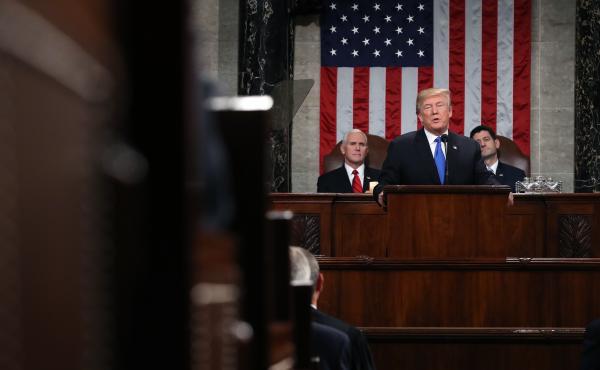 President Trump delivers his first State of the Union address on Jan. 30, 2018, in the House Chamber of the U.S. Capitol. The White House is moving forward with plans for this year's speech on Jan. 29, but it's unclear whether House Speaker Nancy Pelosi w President Trump delivers his first State of the Union address on Jan. 30, 2018, in the House Chamber of the U.S. Capitol. The White House is moving forward with plans for this year's speech on Jan. 29, but it's unclear whether House Speaker Nancy Pelosi w