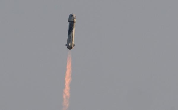Blue Origin's New Shepard rocket launches on Tuesday morning, carrying passengers Jeff Bezos, founder of Amazon and space tourism company Blue Origin; his brother, Mark Bezos; 82-year-old female aviation pioneer Wally Funk; and 18-year-old Oliver Daemen f Blue Origin's New Shepard rocket launches on Tuesday morning, carrying passengers Jeff Bezos, founder of Amazon and space tourism company Blue Origin; his brother, Mark Bezos; 82-year-old female aviation pioneer Wally Funk; and 18-year-old Oliver Daemen f