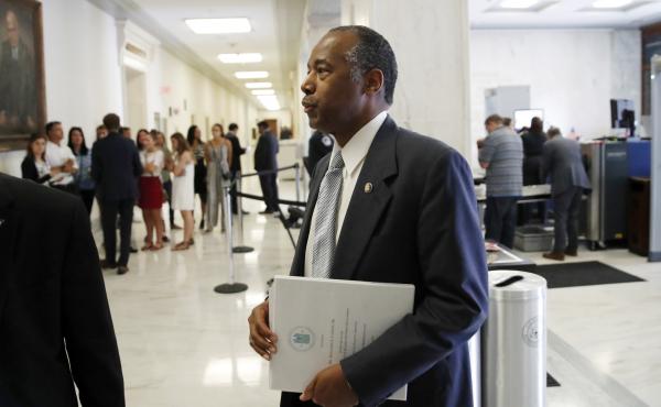 Housing and Urban Development Secretary Ben Carson arrives to testify at a hearing of the House Financial Services Committee on Capitol Hill on June 27, 2018. Housing and Urban Development Secretary Ben Carson arrives to testify at a hearing of the House Financial Services Committee on Capitol Hill on June 27, 2018.