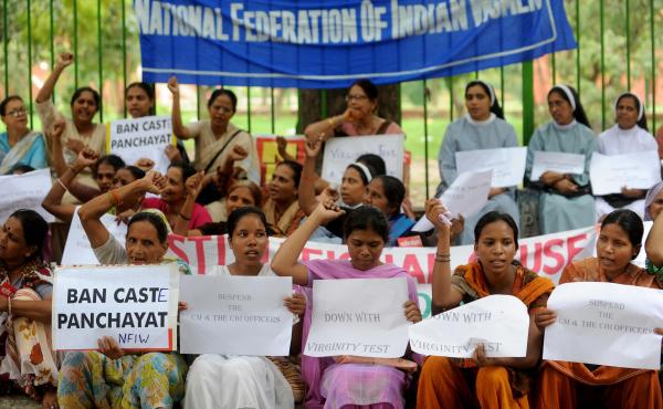 Activists demonstrated against virginity tests in New Delhi in 2009. Activists demonstrated against virginity tests in New Delhi in 2009.
